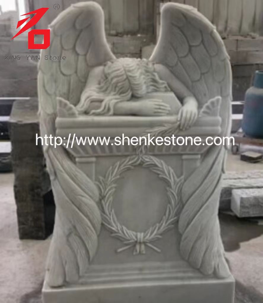 Acheter une statue d'ange pleurement en marbre blanc de Haobo Factory