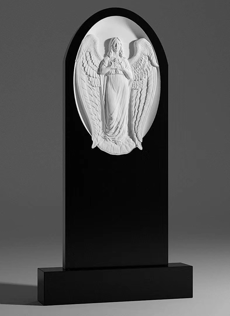 Chinois xingyan style russe relief relief arqué de pierre tombale