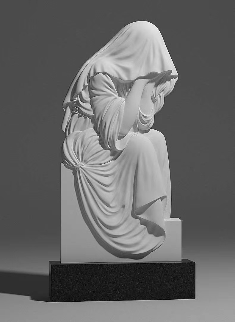 Chinois Xingyan Style russe deuil Madonna Thème Art Tombstone