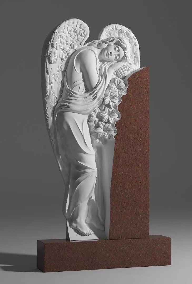 Chinois Xingyan Style russe Sleeping Angel Art Tombstone