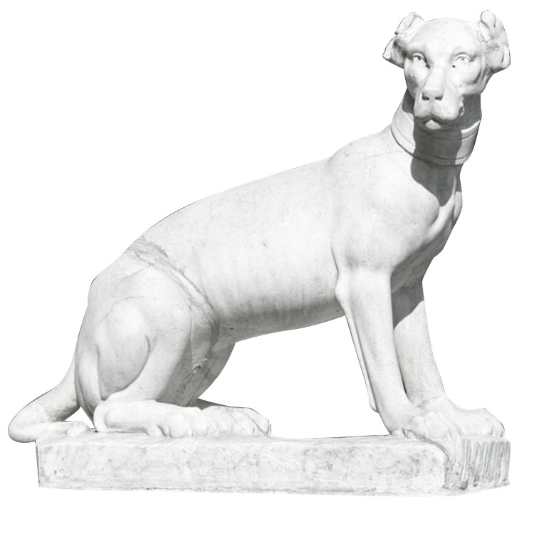 Chien de statue d’animal en marbre