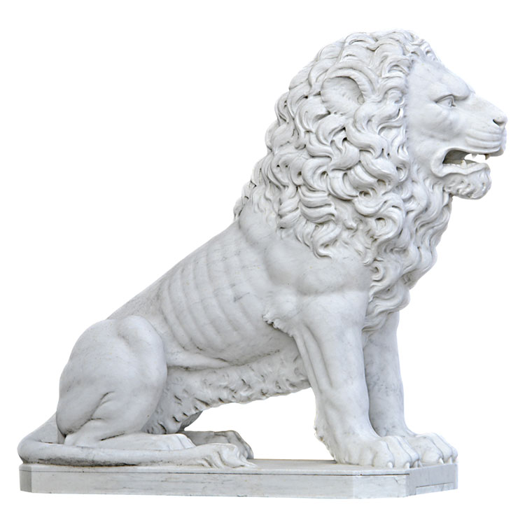 Statue Animale En Marbre Lion