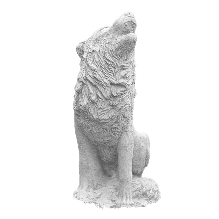 Statue Animale En Marbre Loup