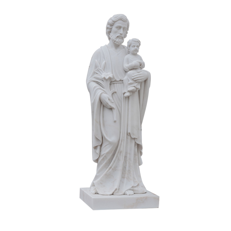 Statue En Marbre Saint Joseph Avec Bébé