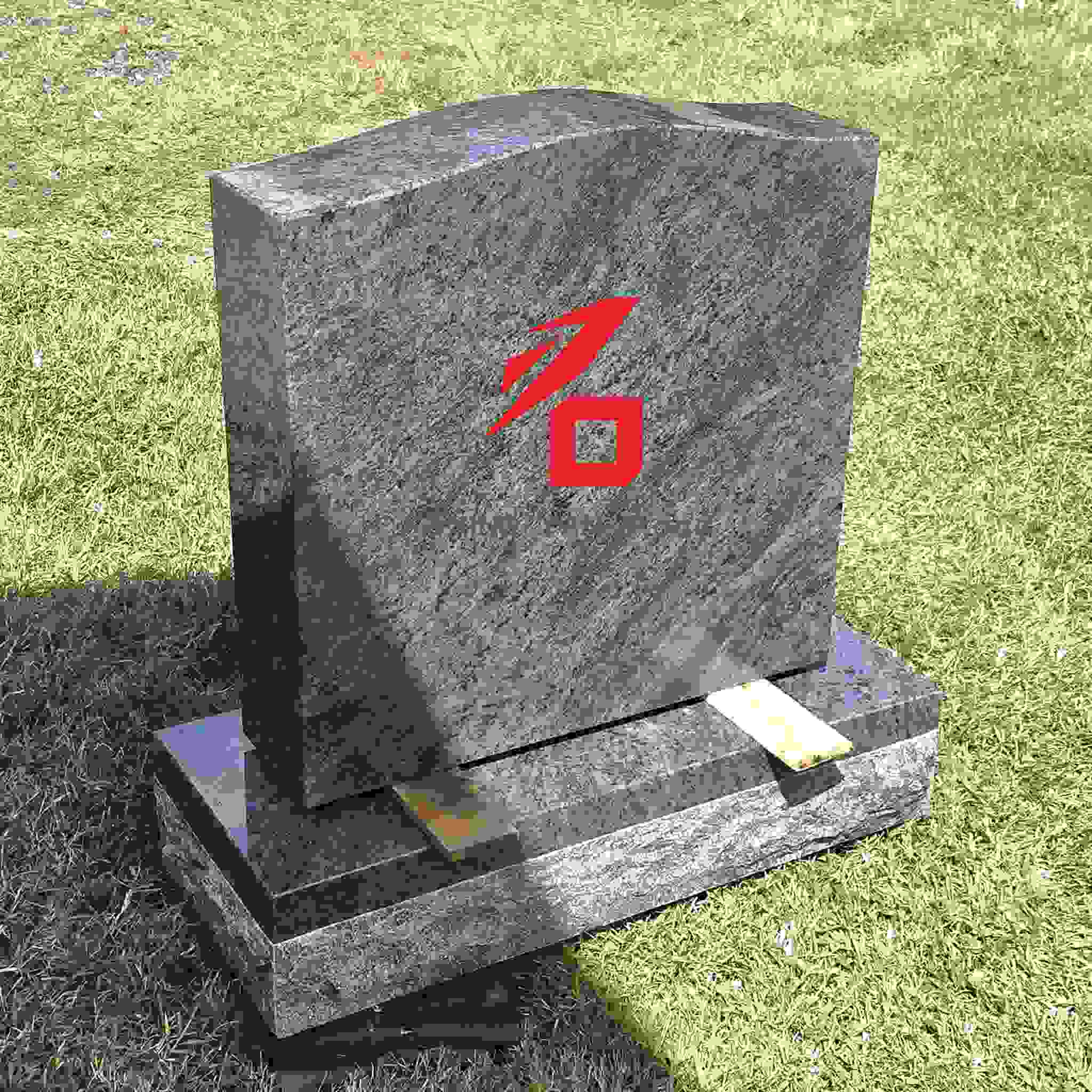 Monument unique en granit simple